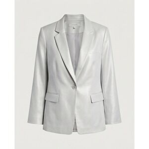 Tahari Arthur Levine Silver Glaze Linen Blend Blazer Jacket 18W NWT RV $285